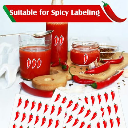 700 Pcs Spicy Stickers, Red Hot Chili Pepper Stickers Waterproof Vinyl Self Adhesive Spicy Level Indicator Labels Grocery Store Food Warning Spicy Labels for Scrapbooking Kids DIY Calendar Crafting