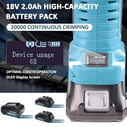 ZUPPER Press Tool Kit for 1/2"to 1" Copper Pipes Compatible with Propress | 18V Electric Pipe Crimping Tool Compact Press Tool Kit Brushless Motor 2pcs 2Ah Battery - size: SL-2430 (3 Press Jaws 1/2" to 1")