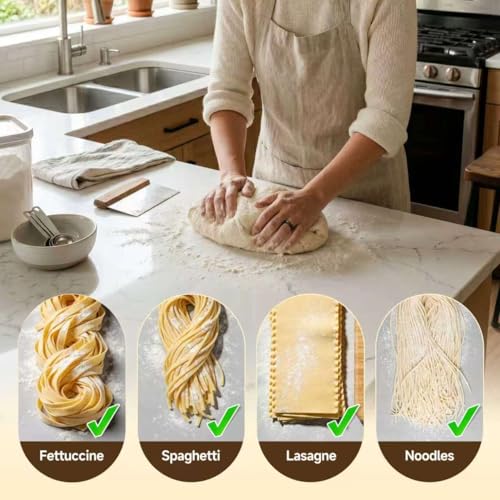 Bamboo Pasta Drying Rack with Transfer Wand and 12 Bars, Noodle Drying Rack for Pasta, Pasta Dryer Stand, Pasta Hanger for Kitchen
