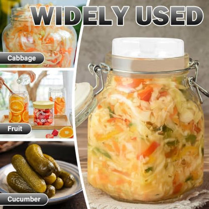 12Pcs Glass Fermentation Weights Kit for Beginners with Easy Grip Handle Transparent Pickle Glass Weights for Wide Mouth Mason Jars Pickles (Style 2) - color: Style 2