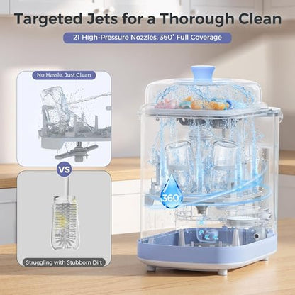 MOMFANN EasePure Pro Baby Bottle Washer, Upgraded 4-in-1 Bottle Washer and Sterilizer and Dryer, Deep Clean for Bottles, Pump Parts & Baby Essentials, Time-Saving Effortless Baby Care - size: Standard