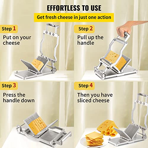 VEVOR Cheese Slicer,Butter Cutter with Wire 1 cm & 2 cm Cheeser Butter Cutting Blade Replaceable Cheese Slicer Wire, Cheese Cutter with 304 Stainless Steel Wire Kitchen Cooking Baking Tool - size: Normal