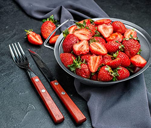 9" Large Extra Fine Mesh Strainer with Thermo Plastic Rubber Handle - Sieve Fine Mesh Stainless Steel - Ideal to Strain Pasta, Quinoa and Rice - size: 9 inch