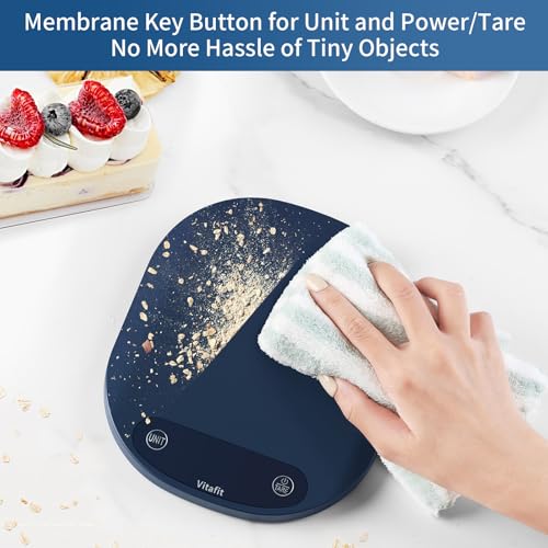 Vitafit 33lb/15kg Digital Food Scale in High Precision 0.1oz/1g, Our Own Kitchen Scale Professional Factory Since 2001, Home and Kitchen Essentials for Cooking and Baking, LED, 3 AAA Batteries, Blue - color: Blue