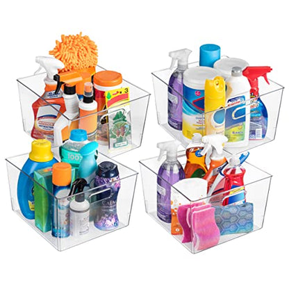 ClearSpace Clear Plastic Storage Bins – XL 6 Pack Perfect Kitchen or Pantry Organization Fridge Organizer and Storage Bins, Cabinet Organizers - size: 6 Pack