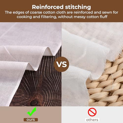 10 Pack Precut Cheesecloth,Grade 100, Ultra Fine for Straining & Cooking, 100% Unbleached Cotton Cheese Cloth Making Cloths Straining, Hemmed Combed Muslin Cheese Tools (60 * 60cm) - size: 60*60cm