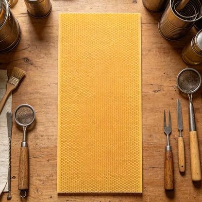 4pcs Plastic Beeswax Sheets: Beekeeping Equipment Wax Coated Foundation Honeycomb Sheets for Hive Frames DIY, Beekeeping, 16.7x8.4in, Yellow - color: Yellow