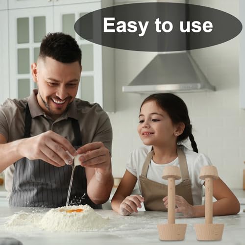 Wooden Tart Tamper,Double Side Pastry Dough Egg Tarts Pastry Tools DIY Cake Pastry Tools for Making Egg Tart, Pasta, Cheesecakes Dessert Kitchen Baking Tools (Model 4) - color: Model 4