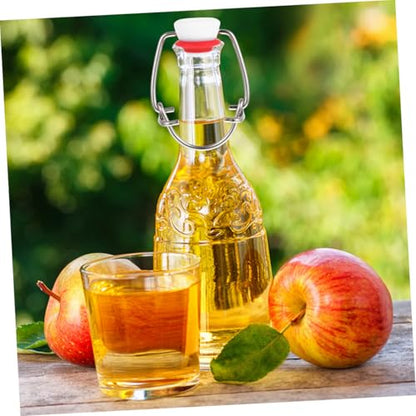 Healeved 2pcs Red Toggle Top Bottle Caps for Glass Beer Bottles Stainless Steel Flip Caps with Red Silicone Seal for Homebrewing and Craft Beer Bottling