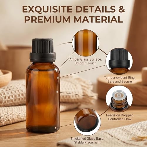 erioctry 3PCS 100ml/3.4oz Empty Amber Glass Bottle with Orifice Reducer and Black Cap for Essential Oils Aromatherapy Cosmetic Storage