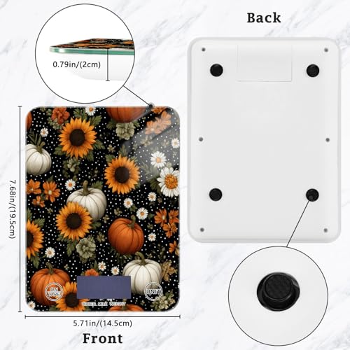 Food Scale Kitchen Scale for Baking Cooking Digital Food Weighing Measuring Scale Small Waterproof Electric Food Scale Black Dotty Pumpkins Sunflowers Daisy - color: Black Dotty Pumpkins Sunflowers Daisy