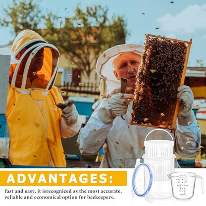 Qualirey Varroa Mite Detection Jar and Measuring Cup Leak Proof Varroa Easy Check for Helping Beekeepers Easily Count and Monitor - size: Small