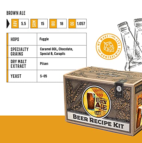 Craft A Brew Recipe Kit - Brown Ale Refill - 1 Gallon - Ingredients for Home Brewing Beer - color: Brown Ale