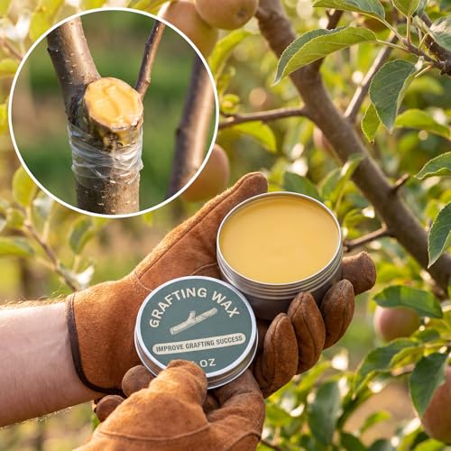 MTLEE Tree Grafting Wax Kit, Tree Wound Sealer with Grafting Tape, Graftings Sleeves and Applicator Spoons, Plant Pruning Sealer for Fruit Roses Bonsai Healing & Repair Tool