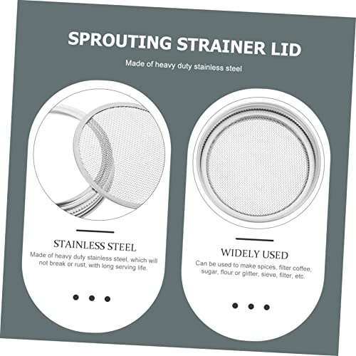 4pcs Stainless Steel Sprouting Lids for 70/86mm Mason Jars Sturdy Mesh Strainers for Bean Sprout Kit Easy to Use for Home Germination and Fermentation