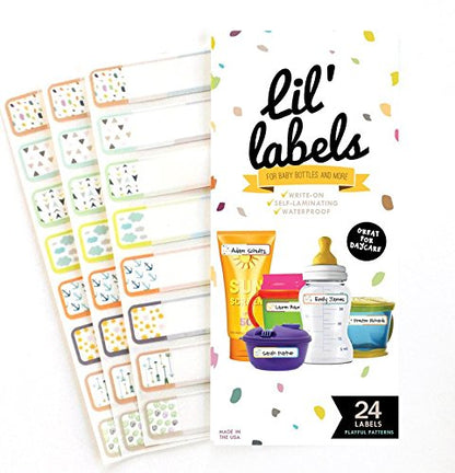 Bottle Labels, Write-On, Waterproof Labels, Self-Laminating for Baby Bottles for Daycare, Dishwasher-Safe (Variety Set of 3) - color: Variety Set of 3