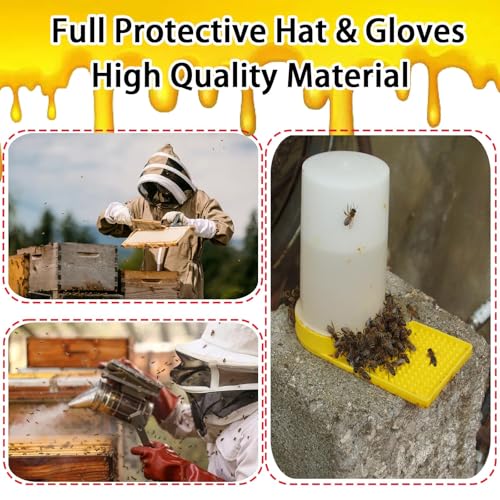 Beekeeping Supplies, 30Pcs Bee Keeping Starter Kit with Bee Suit, Bee Keeping Supplies-All Beekeeping Tools, Bee Smoker Kit with Oxford Bag for Beginners and Professionals