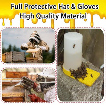 Beekeeping Supplies, 30Pcs Bee Keeping Starter Kit with Bee Suit, Bee Keeping Supplies-All Beekeeping Tools, Bee Smoker Kit with Oxford Bag for Beginners and Professionals