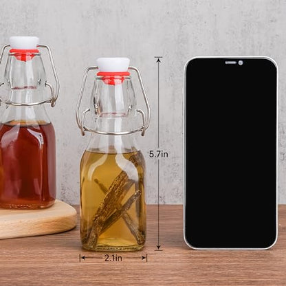 Vanilla Extract Bottles [4oz, 12-Pack] – Flip Top Swing Top Glass Bottles for Homemade Extracts, Kombucha, Coquito, Juice – Airtight Leak-Proof Caps with Funnel, Extra Gaskets, Labels & Marker - size: 4oz-12 Pack