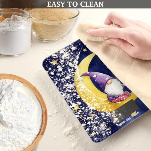 Food Scale Kitchen Digital Scale Food Ounces and Grams Dieting Baking Cooking Waterproof Glass Panels LCD Display,4 Units Scale Tare Function Stars Dark Blue - color: Constellation 26