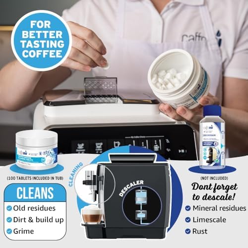 Caffenu Espresso Machine Cleaning Tablets, 100 Count, Use Every 100 Cups