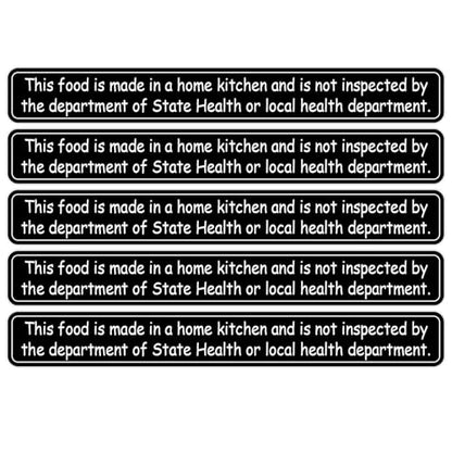 Home Kitchen Food Safety Labels Food is Made in a Home Kitchen Stickers, 100 PCS, Not Health Department Inspected Disclaimer Stickers (Black) - color: Black