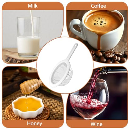2 Pack Ultra Fine Nylon Mesh Strainer with Handle 120/200 Small Kitchen Colander Plastic Mesh Sieve for Filtering Yogurt Juice Milk Honey Coffee Matcha