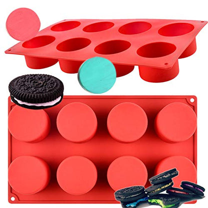 Silicone Round Chocolate Molds, 2 Pack Cylinder Silicone Molds for Candy, Cookie, Cake, Brownie, Pudding, Jello - color: 2 Packs Round Chocolate Covered MJ42
