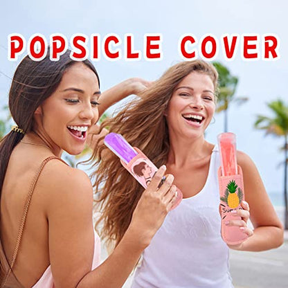 JANYUN Ice Pop Sleeves, 24 Pack Sublimation Blanks Popsicle Holder Reusable Freezer Pop Holders Bags Neoprene Popsicle Holders for Kids Adults Heat Press Transfer - color: Pink