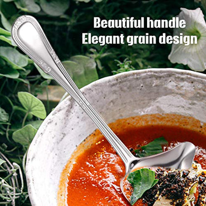 Patelai 2 Pieces Small Ladle Gravy Ladle Drizzle Spoon 1 Ounce Stainless Steel Saucier Sauce Soup Spoon for Spooning Gravies and Sauces