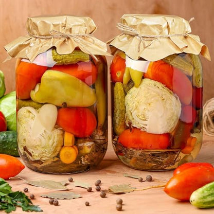 Qianfenie Glass Jars with Airtight Lids, 2 Pack Large Mason Jars with Replacement Silicone Seal, 1 Gallon Heavy-duty Food Storage Container for Fermentation, Pickling Eggs, Canning, Sun Tea, Snack