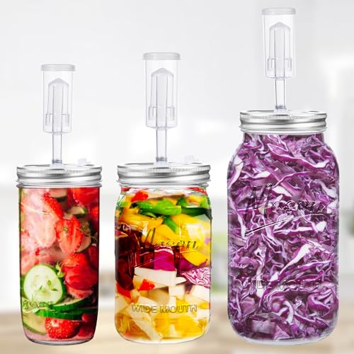 32 oz Fermentation Jar,2 Pack Fermentation kit with Fermenting Weights and Airlocks,Pickle Jar for Fermenting,Pickling,Canning,Mead Making