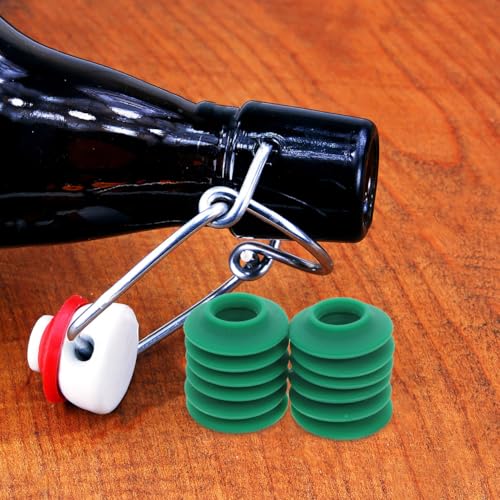 PRETYZOOM Bottle Cap Sealing Gaskets 24 Pack Leak-Proof Silicone Rubber Bottle Seals 0.98 Inch Diameter Reusable Swing Top Washers for Home Brewing Beer and Beverage Bottles