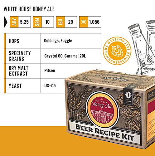 Craft A Brew Recipe Kit - White House Honey Ale Refill - 1 Gallon - Ingredients for Home Brewing Beer - color: White House Honey Ale