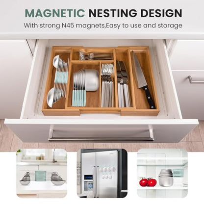 Magnetic Measuring Cups and Spoons Set-Heavy Duty 304 Stainless Steel，Double Measurement Markings，Set of 16 with Leveler for Measure Dry and Liquid Ingredients (Mint) - color: Mint