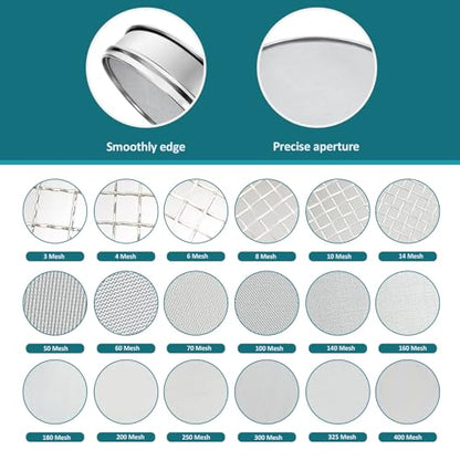 304 Stainless Steel Mesh Lab Sieve, 80 Mesh (0.2mm) Aperture Test Sieve, 7.9Inch(20cm) Diameter Economy Standard Analysis Sample Test Sieves for Industrial Laboratory Homes - size: 80Mesh(0.2mm)/Ф7.9in