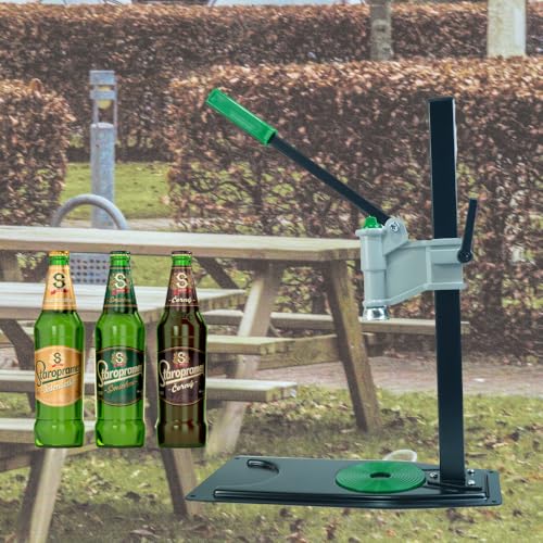 Manual Bottle Capper Tool Machine 26mm and 29mm Crown Capper,Heavy Duty Strong Metal Easy Action Bench Bottle Capper, Adjustable Height Beer Bottle Capping for Home Brewing Long pattern (t-adjustable)