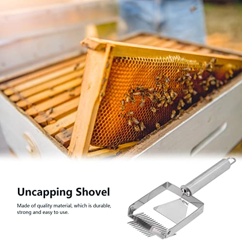 Uncapping Fork Double Head Honey Cutting Scraper Beehive Tool for Beekeeping with Wooden Handle (Stainless Steel Handle Double Ended) - size: Stainless steel handle double ended
