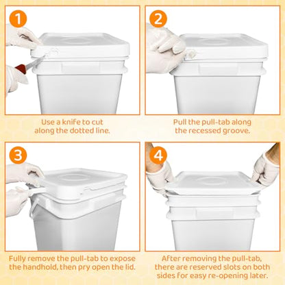 Honey Bucket w/Gate, 5&3 Gal, Stainless Strainer, Honey Extractor Kit&Double Sieve Stainless Strainer w/ 2 Filter Bags & Scraper, Fits Complete Honey Extraction Equipment