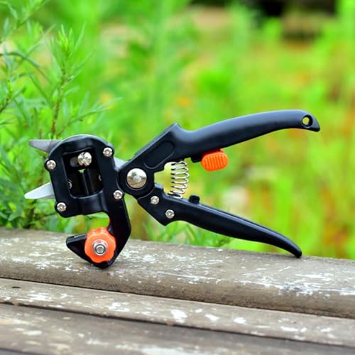 2 in 1 Garden Grafting Tool Kit with 2 Replacement Blades and 1 Grafting Base,Professional Gardening Pruning Tool Set,for Plant Branch Vine Fruit Tree Cutting,Grafting & Trimming