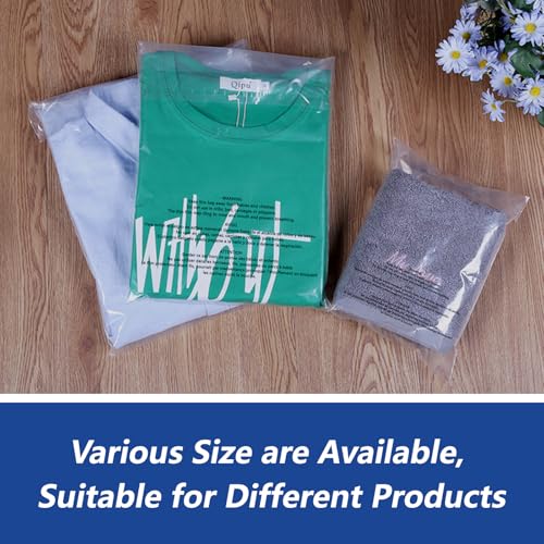 11" x 14" (200 Count) Self Seal Clear Poly Bags with Suffocation Warning for Packaging, Shipping, Clothing, Shirts & FBA - Resealable Adhesive - color: 200 Count