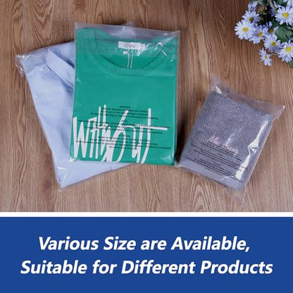 11" x 14" (200 Count) Self Seal Clear Poly Bags with Suffocation Warning for Packaging, Shipping, Clothing, Shirts & FBA - Resealable Adhesive - color: 200 Count