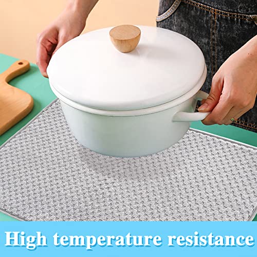 2 Pack Microfiber Dish Drying Mat,24*17 inch Absorbent Dish Drainer Kitchen Counter,Large Size Dish Drying Pad for Countertops,Sinks,Draining Racks(Gray) - size: 2PCS 24*17 inch