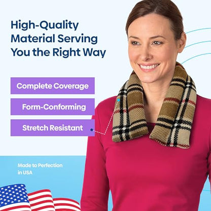 SunnyBay Microwave Heating Pad, Microwavable Heated Neck and Shoulder Wrap, Soothing Weighted Moist Heat or Ice Pack with Flaxseed and Lavender, 26x5 Inches, 2.5 lbs, Made in USA, London - color: Lavender - London