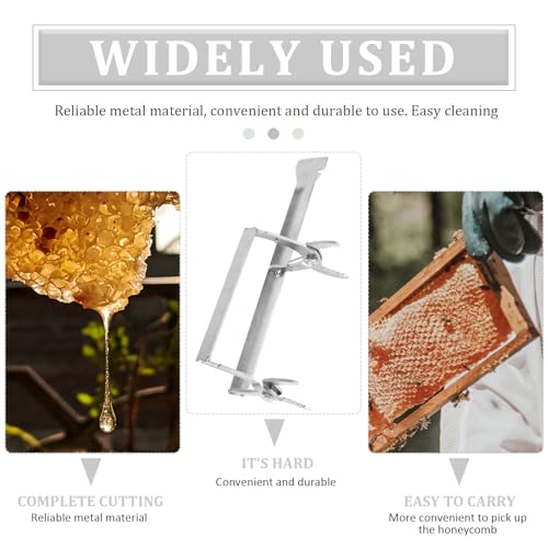 VOSAREA Beekeeping Frame Holder Beehive Frame Lifter with Integrated Scraper Metal Tool for Beekeeping Supplies for Hive Maintenance and Honeycomb Handling