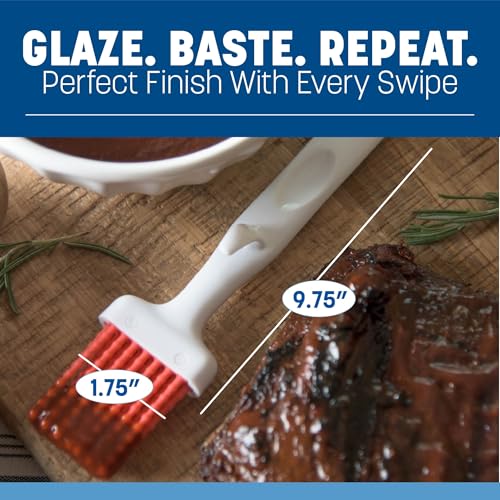 Carlisle FoodService Products Silicone Basting Brush – 4040305 Basting Brush for Cooking, 2in, Heat-Resistant, Grip Bristles for Kitchens, Restaurants, Catering, Silicone Brush Head, Red - size: 2", style: Modern