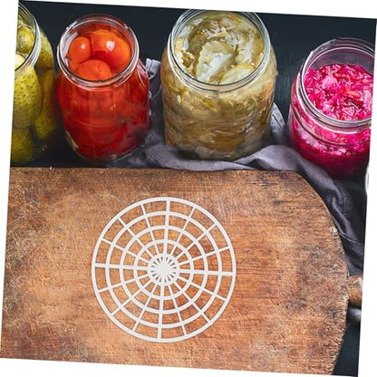 PRETYZOOM 5pcs Fermentation Weight Pickle Jar Press Plates for Kimchi and Pickled Foods Round Mesh Vegetable Press Rack Compact Multifunctional Fermenting Kit for Home and Outdoor Use