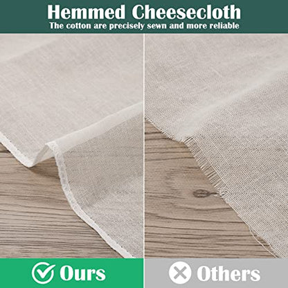 Reginary 24 Pcs 15 x 15 Inches Cheese Cloths Bulk, Grade 100, Hemmed Reusable Cheesecloth Bag for Straining Unbleached Cotton Muslin Cloth for Cheese Making, Cooking, Baking, Juicing, Butter, Turkey - size: 15 x 15 Inches