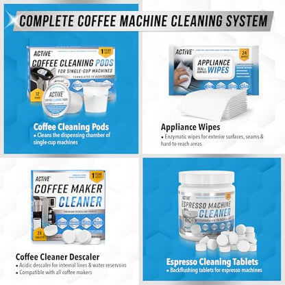 ACTIVE Coffee Machine Descaler Descaling Solution - 32oz (8 Uses) Compatible with Keurig,Nespresso,Breville,Delonghi, Jura, Ninja - Espresso Coffee Maker Cleaner,Coffee Pot Cleaning Limescale Remover - style: 32oz Liquid