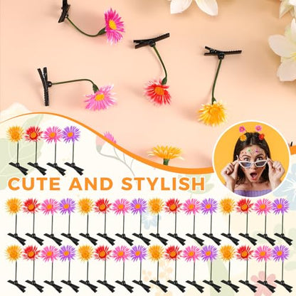 30 Pcs Bean Sprout Hair Clips Rave Mixed Style Plant Hairpins Hair Accessories for Party Irish(Daisy) - style: Daisy